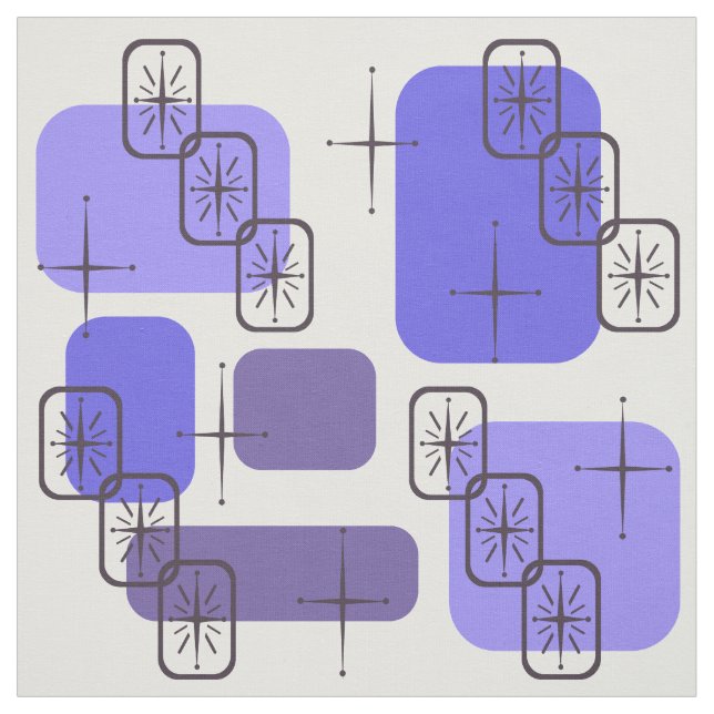 Tissu Indigo moderne du milieu du siècle (Échantillon)