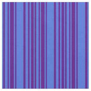 Tissu Indigo & Royal Blue Colored Striped/Linked Motif