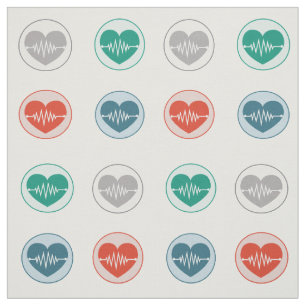 Tissu Infirmière Médicale Love Coeur Beat Symbole Motif