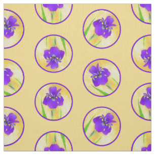 Tissu Iris Peinture Iris À Led Violet Art Fleur Original