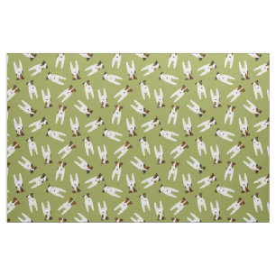 Tissu Jack Russell Terriers motif olive ou toute couleur
