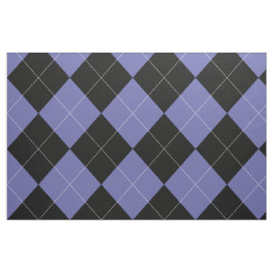 Tissu Jacquard Motif Périwinkle Bleu pourpre Noir Blanc