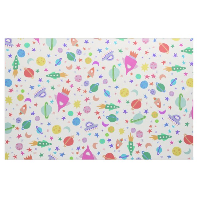 Tissu J'Ai Besoin D'Un Motif UFO Univers (Fat Quarter)