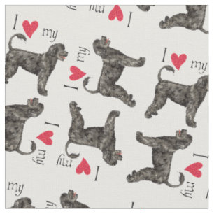 Tissu J'aime mon chien d'eau portugais