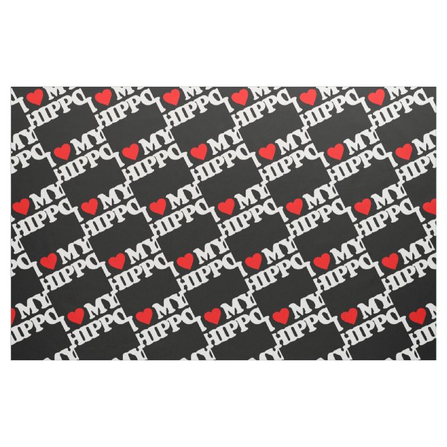 TISSU J'AIME MON HIPPOPOTAME (Fat Quarter)