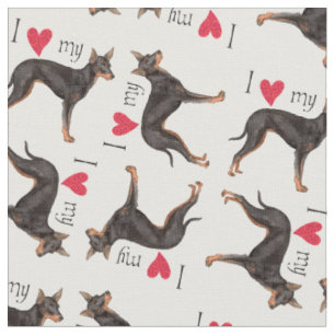 Tissu J'aime mon jouet Manchester Terrier