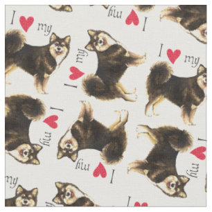Tissu J'aime mon Lapphund finlandais