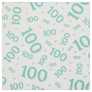Tissu Jalon 100 Numéro Motif Turquoise/blanc