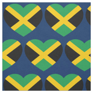 Tissu Jamaïque Drapeau Amour Motif de coeur