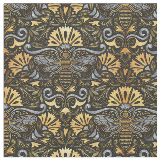 Tissu Jardin d'abeilles Queen // style passementerie bro
