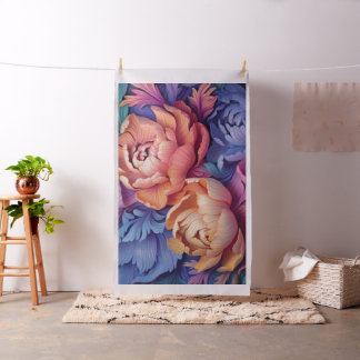Tissu Jardin de pivoines vibrant aux tons de joaillerie