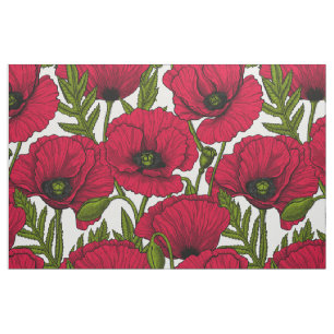 Tissu Jardin Red Poppy 2