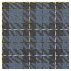 Tissu Jaune bleu/gris de plaid/or/rayure noire