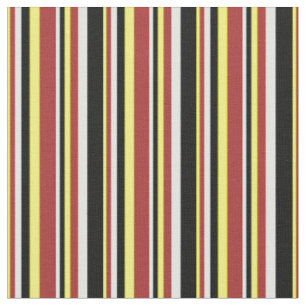 Tissu Jaune, Brown, Cyan clair et lignes noires Motif