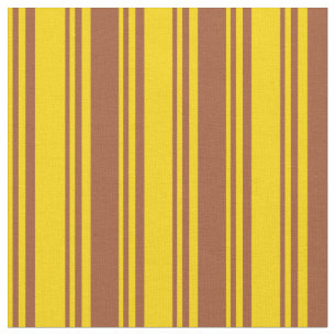 Tissu Jaune et Sienne Striped/Linked Motif