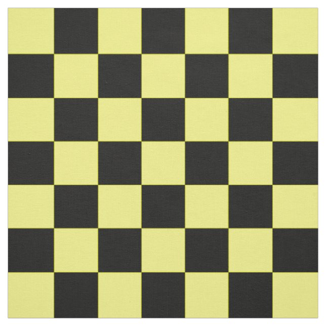 Tissu Jaune Motif de chèque noir Textile (Échantillon)