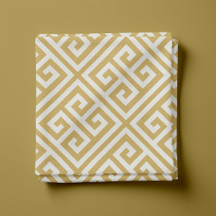 Tissu Jaune Moutarde Motif Grec à la Clé