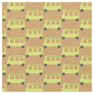 Tissu Jaune Orange Noir Bus Scolaire Mignon Éducation