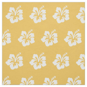 Tissu Jaune tropical chic de motif de fleur de ketmie