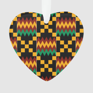Tissu jaune, vert, rouge, noir de Kente