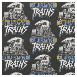 Tissu Je joue toujours avec Trains Steam Engine sur le n