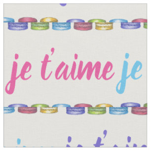 Tissu Je T'aime Je t'aime France Pâtisserie Macaron Fran