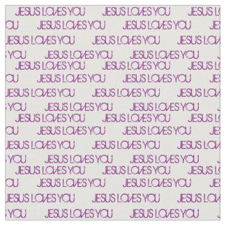 Tissu Jésus T'Aime Le Grunge Violet Blanc