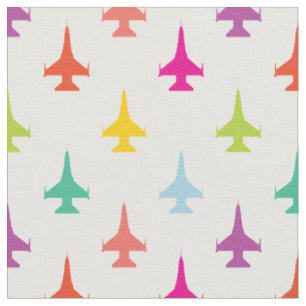 Tissu Joli F-16 Viper Fighter Jet Motif coloré