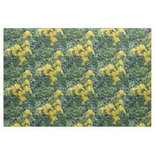 Tissu Joli Jaune Irises Fleurs De Jardin