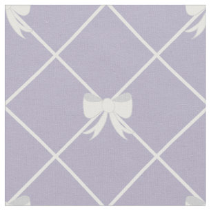 Tissu Joli motif de treillis à nœud ruban violet