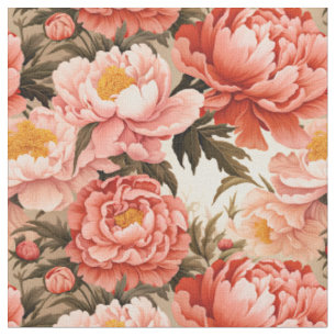 Tissu Joli Peine rose Vintage motif floral