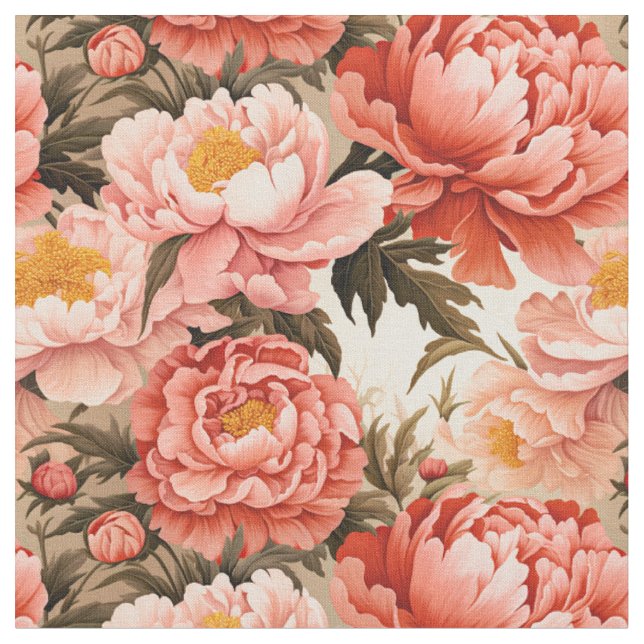 Tissu Joli Peine rose Vintage motif floral (Fermer)