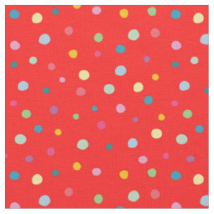 Tissu Joli point coloré rouge motif moderne pour les enf