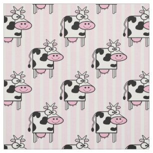 Tissu Joli Poster de animal de vache souriante Motif