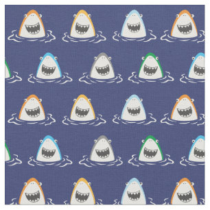 Tissu Joli requin marrant bleu foncé