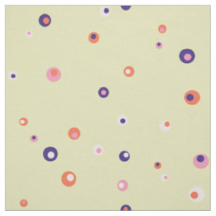 Tissu Joli rétro coloré jaune pois motif