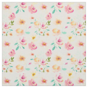 Tissu Jolie aquarelle de jaune de rose de pêche florale