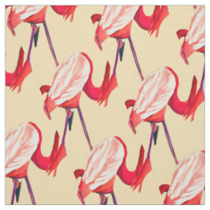Tissu Jolie aquarelle flamingo art moderne funky