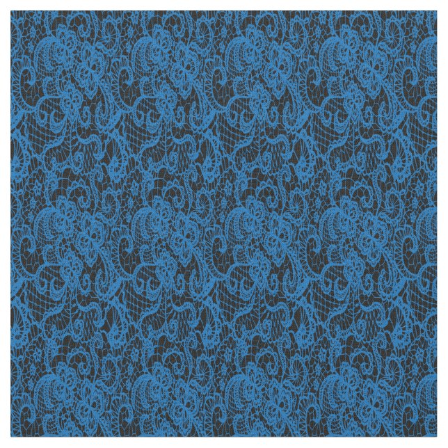 Tissu Jolie dentelle bleue délicate (Fermer)