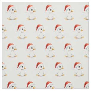 Tissu Jolie fête de Noël Bébé Oie avec chapeau de Père N
