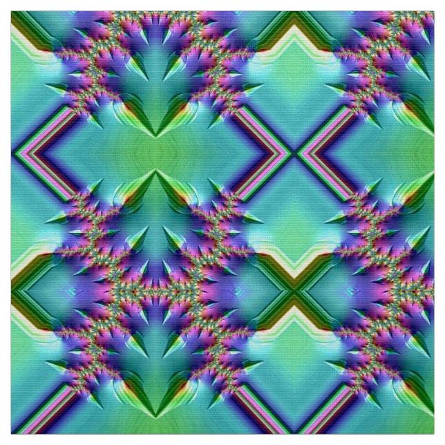 Tissu JOLIMENT ! Aqua rose violet vert doux (Échantillon)