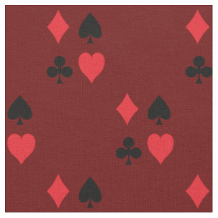 Tissu Jouer aux cartes Coeurs de suite Clubs Spades Diam