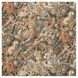 Tissu Jouets vintages de l'époque victorienne Motif