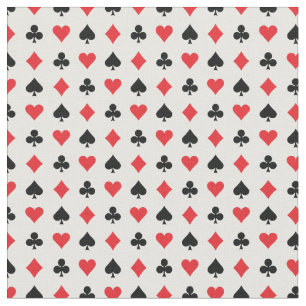 Tissu Joueur de cartes Diamonds Clubs de pique rouge noi