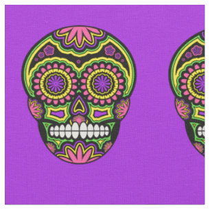 Tissu Jour mexicain de motif de crâne de sucre des mort
