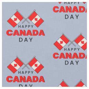 Tissu Joyeuse fête du Canada Drapeau national canadien 