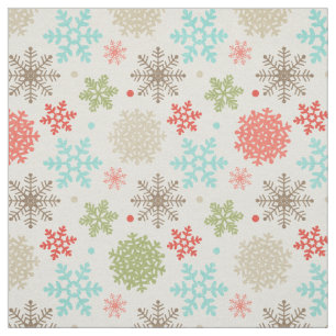 Tissu Joyeuses fêtes Noël de Fox et de Owl Snowflake