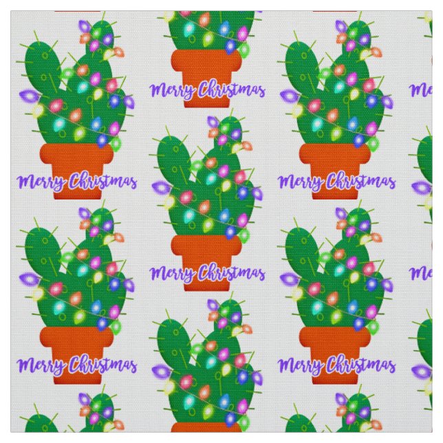 Tissu joyeux cactus de noël (Échantillon)