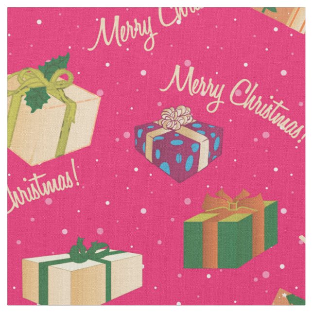 Tissu Joyeux Cadeaux de Noël (Fermer)