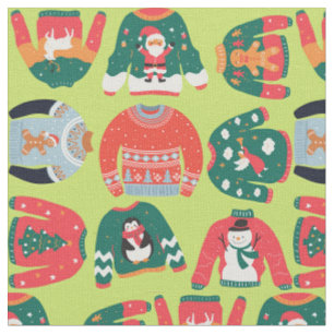 Tissu Joyeux et lumineux Noël vert et rouge motif